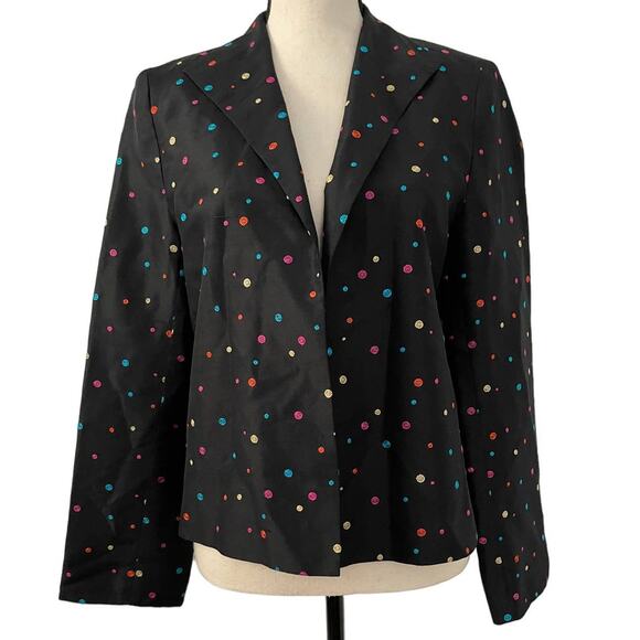 Vintage Silkland Polka Dot Work Blazer Coat Women Size Small Rainbow Dot Jacket - Picture 1 of 9
